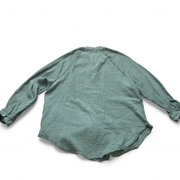 Aerie Olive Green Gauze Button Down Shirt – Size XS - Picture 4 of 7